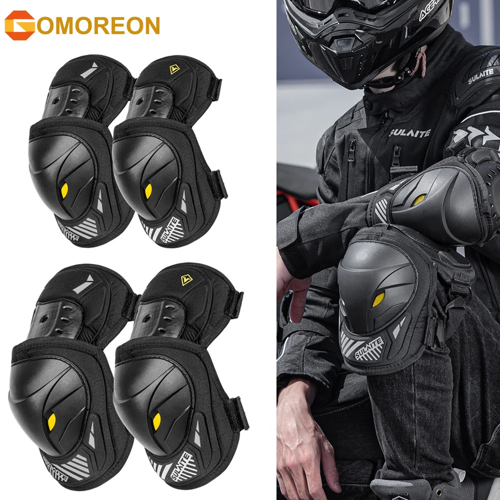 GOMOREON 1Pair Motorcycle Elec - Mountain Biking Knee Pads recension och pris