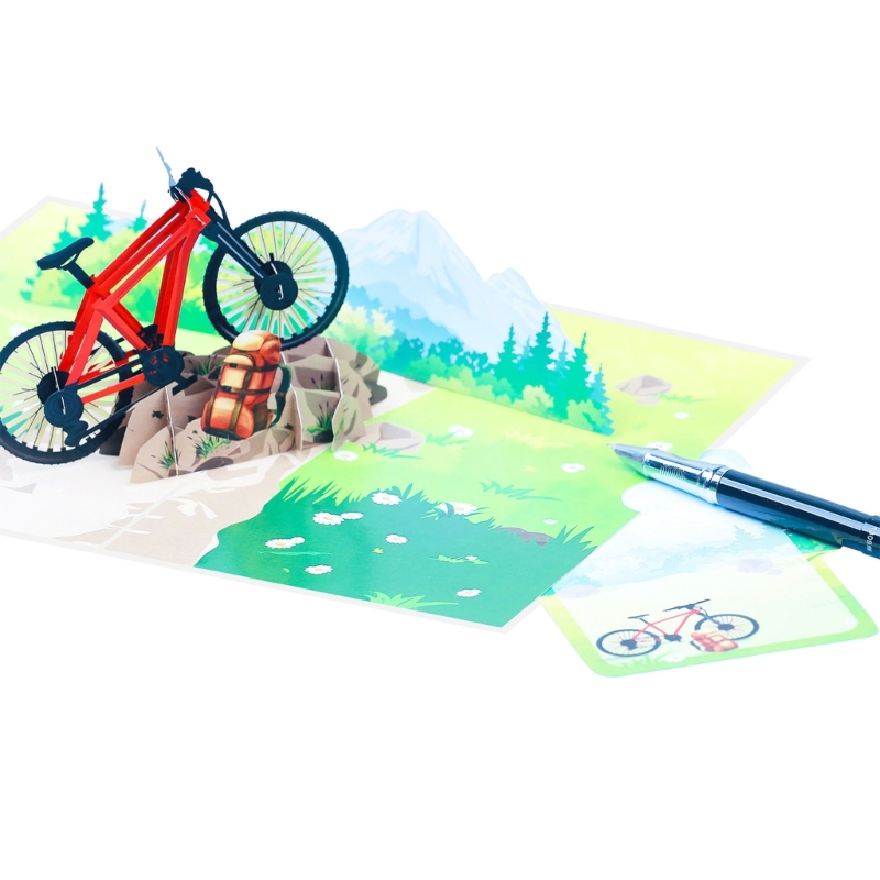 Paper Sculpture Greeting Card  - Mountain Biking Events recension och pris